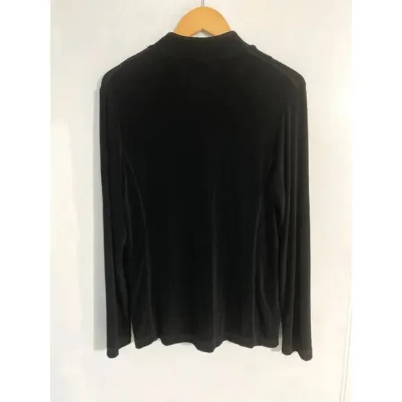 Chico’s Travelers button down sweater jacket women’s size 1 black comfort casual - Picture 3 of 3